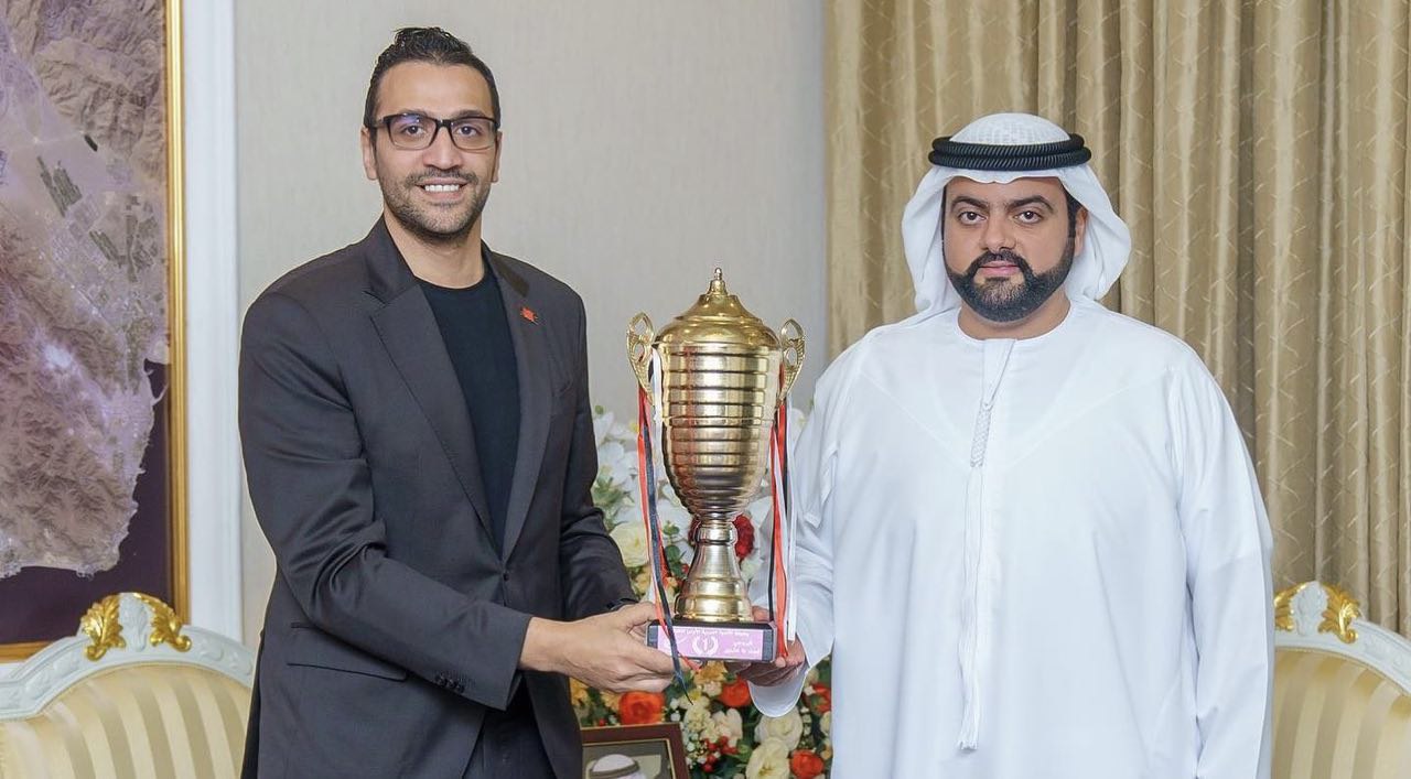 .The Crown Prince of Fujairah receives the players and delegation of the Taekwondo team participating in the Arab Championship in Egypt