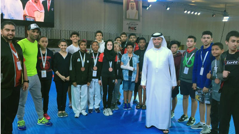 34 A medal for the UAE champions in the Fujairah Taekwondo International 